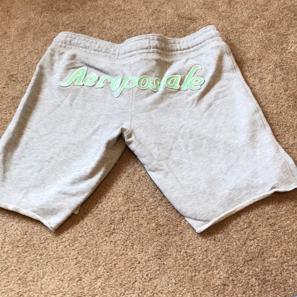 Aeropostale Gray Shorts with Green Logo